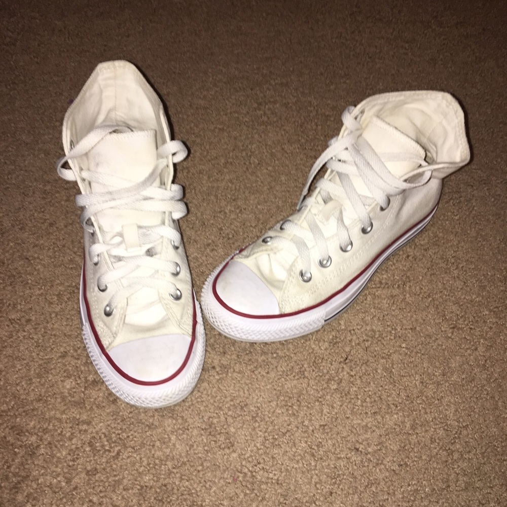 White high top converse.